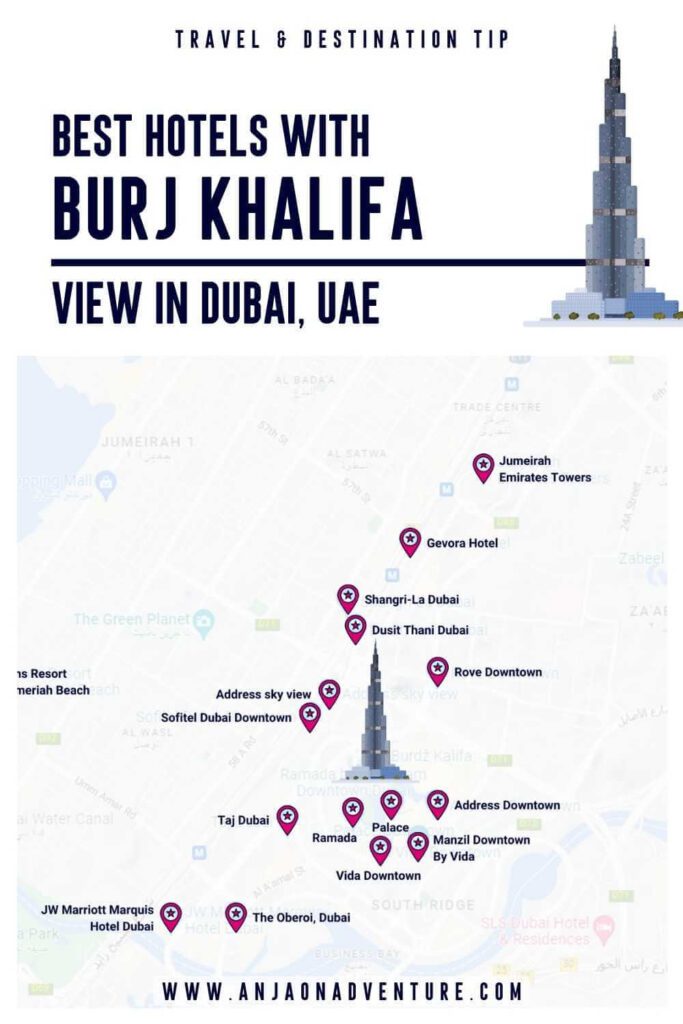 Best hotels in Dubai with Burj khalifa view can be found in Dubai Downtown and further away from the tallest skyscraper. Have your pick for a room with a view!