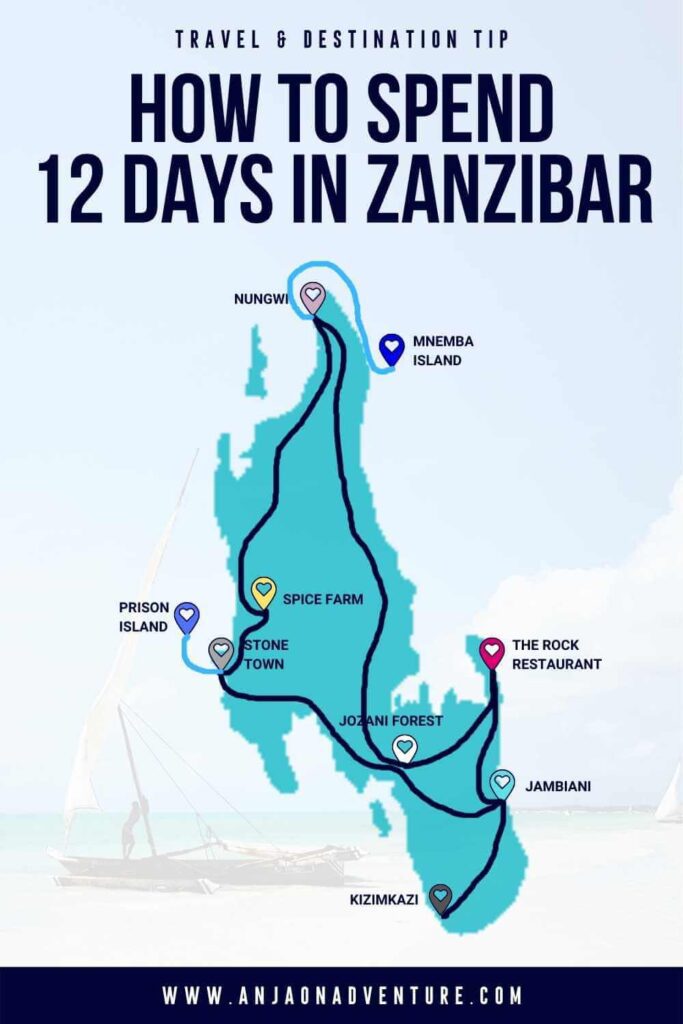 Explore Zanzibar in 12 days. What are the best things to do in Zanzibar? Best beaches to visit? This is a perfect Zanzibar itinerary taking you through all Zanzibar highlights with instructions on how to spend your days. With alternatives to appeal to all types of travelers, from kitesurfers, divers, to sunset lovers and history enthusiasts. | Zanzibar itinerary | Stone Town | East Africa | Tanzania | Travel plan #unguja #stonetown #travelcontentcreator #queen #travelitinerary #travelblogger