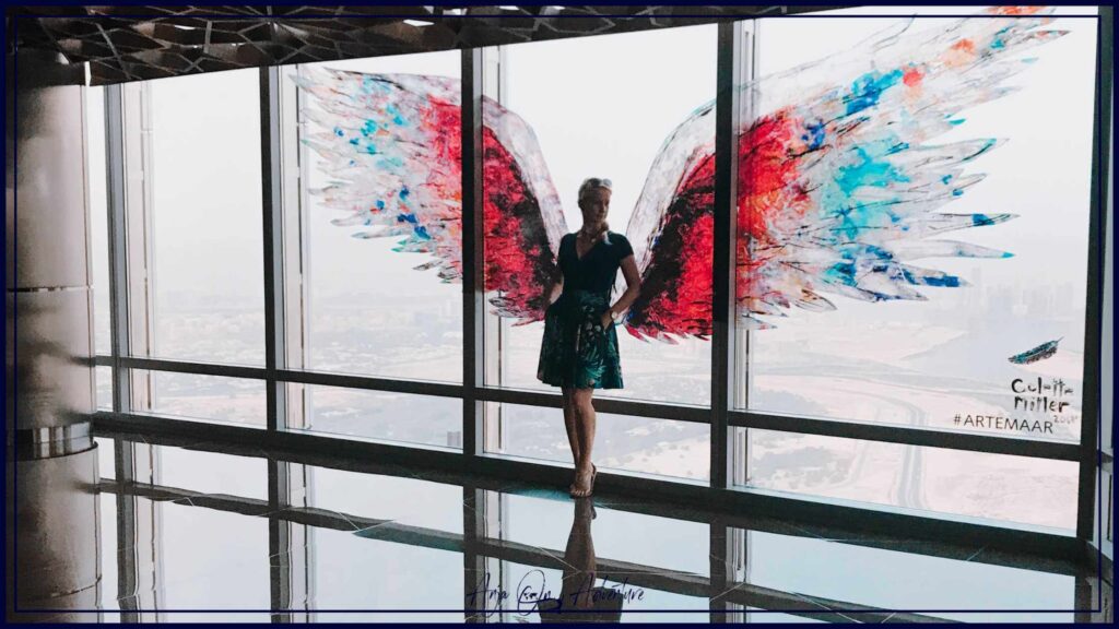 Wings art instalation at the 125 level of Burj Khalifa, Dubai