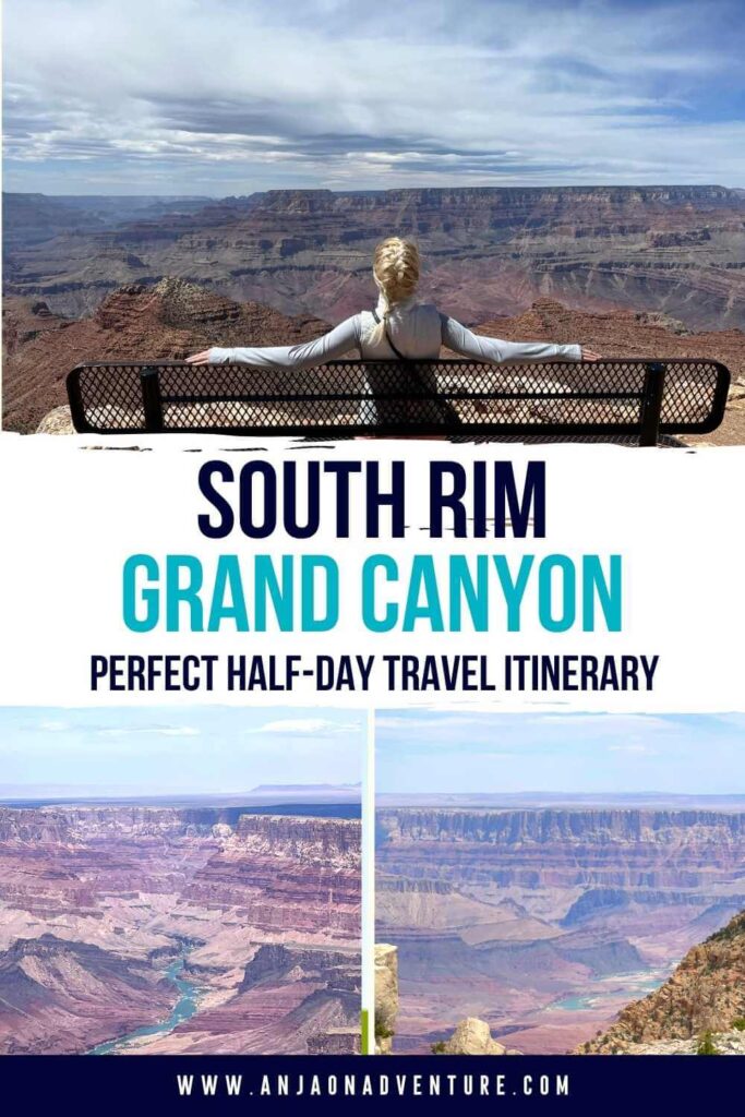 How to spend Half Day at Grand Canyon South Rim will be easier after reading this detailed Grand Canyon itinerary. You will get Grand Canyon picture ideas, learn about things to do in famous USA national park when doing your part of Arizona travel. You might fly in Phoenix or Las Vegas and have a fabulous USA West Coast roadtrip.


| USA travel | Arizona Travel | USA | Grand Canyon | Southwest itinerary

#lasvegas #pictureidea #nationalpark #southrim #travelitinerary #grandcanyon