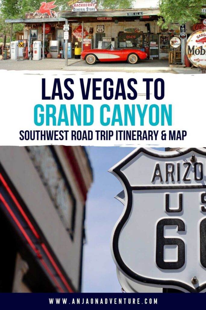 Road trip from Las Vegas to Grand Canyon is what anyone should include in their Southwest itinerary. Not only you will visit Nevada and Arizona (plus Utah), you will drive on historic Route 66, visit national parks, see Hoover Dam, Kingman and Seligman. Here you will find attractions between Las Vegas and Grand Canyon, distances, driving times, and roads on your Vegas to Grand Canyon drive.

| road trip to Grand Canyon | Southwest | 

#kingman #route66 #lasvegas #grandcanyon #seligman 