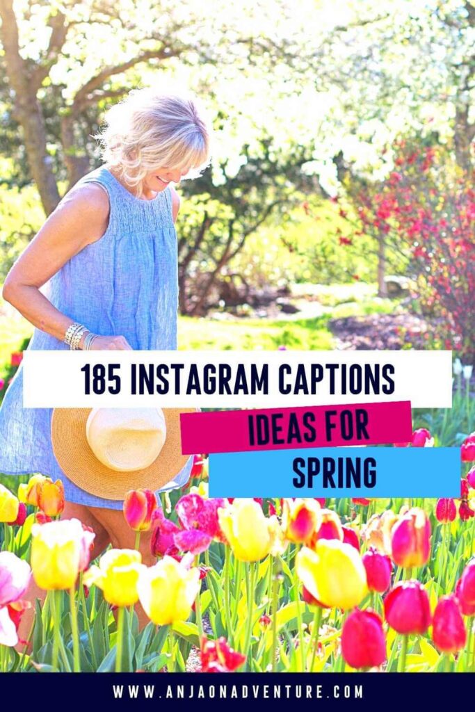Spring! Check out the best spring captions for Instagram, spring puns captions, spring jokes, and spring quotes. Anja On Adventure shares the ultimate collection spring caption ideas, paired with flower puns, dad jokes, cherry blossom captions, Easter captions for Instagram and spring captions inspired by lyrics and movies. | Instagram caption | Instagram flowers | Instagram short | Spring break | for Insta #springtravel #captions #spring #Instagram #ig