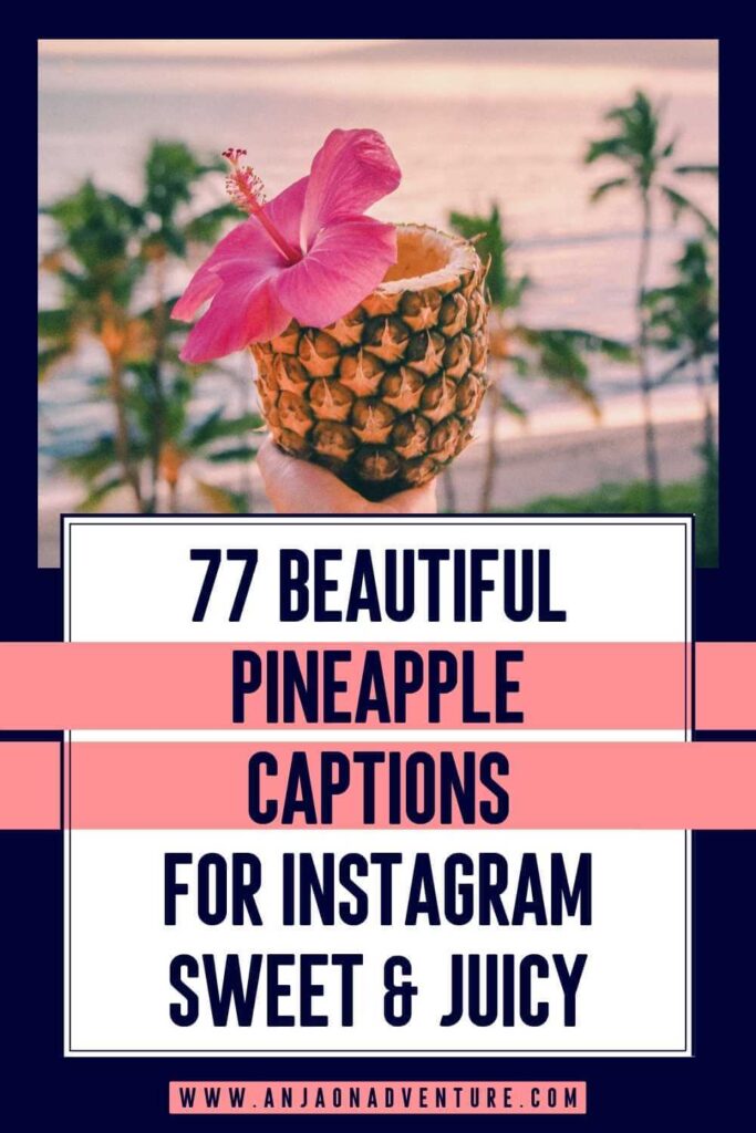 Capture the essence of paradise with these pineapple captions for Instagram! This is the ultimate guide to the best stop scrolling Instagram captions about pineapples. It includescute pineapple puns, pineapple riddles and pineapple jokes  for when you are sipping a summer cocktail.

Instagram | caption idea | yellow | tropical fruit | summer bucket list

#beaches #tropicalisland #pineapple 
#tropicalvibe #travelcaptions #summervacation 