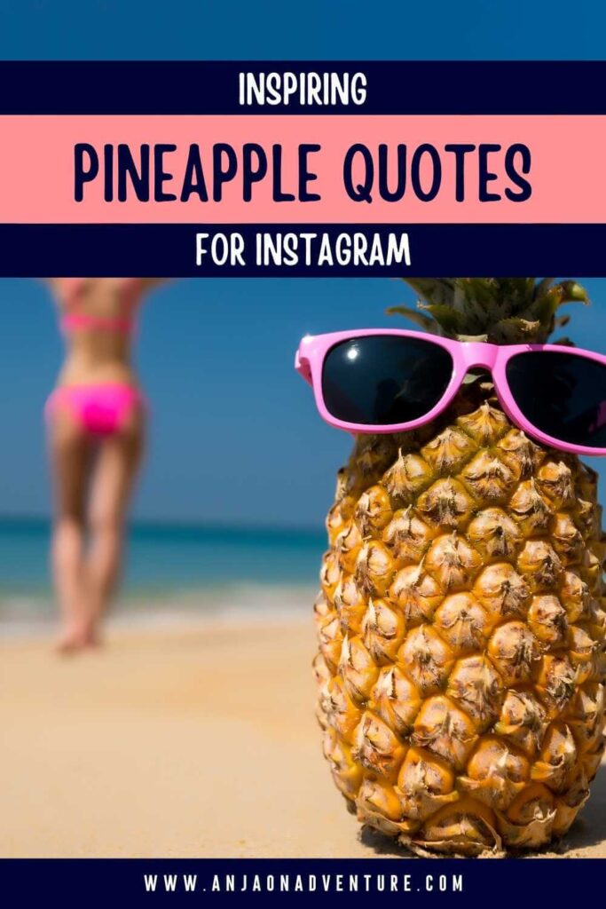 Searching for pineapple quote? Check out the best pineapple Instagram quotes and inspirational pineapple sayings. Anja On Adventure shares the ultimate collection of pineapple quotes, pineapple captions and pineapple puns suitable when visiting tropical islands, spending Summer in Europe, partying in Mexico, or sipping a cocktail by the pool.

| Vacation | pineapple Caption | Quote | summer vibes | cocktail

#instagramcaption #tropicalidea #pineapple quote #travelcaption #deliciousfruit