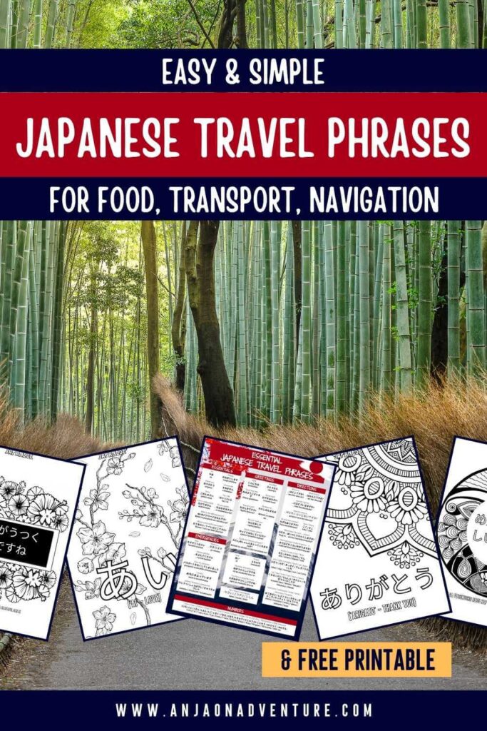 List of essential Japanese travel phrases for tourists traveling to Japan, with Japanese language basics and free Japanese travel phrases pdf. Easy Japanese travel words for anyone interested in learning Japanese language. From how to say thank you in Japanese, to Japanese phrases for ordering food and words for going around for easy navigation on your holiday in Japan. Japan | Visit Japan | Japanese Phrases for Travel | East Asia | Nippon #traveljournal #language #download #travelphrases