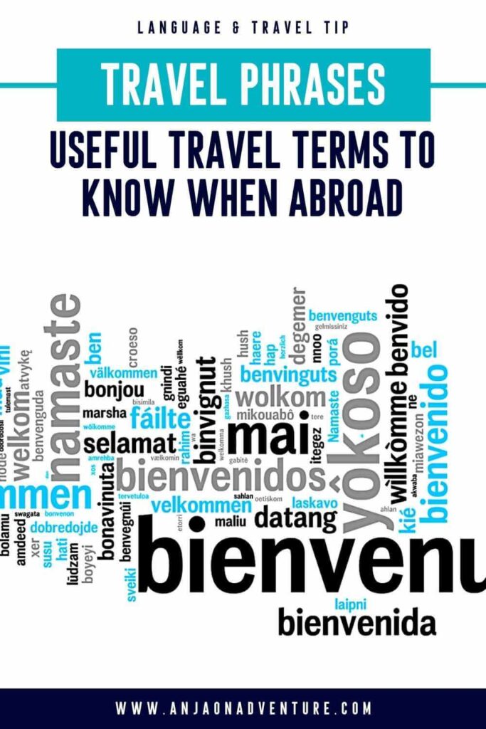 Speak the local lingo and enhance your travel experience by learning basic travel phrase phrases and useful travel phrases to learn before travelling abroad. Learn how words for greetings, like Ola, useful travel phrases for going around, numbers, emergency phrases and more. Overcome language barriers and understand the local culture in depth. | Travel | Travel tip | Language learning | foreign language | travel word #travel #rome #traveltips #commonphrases #language #travelhacks