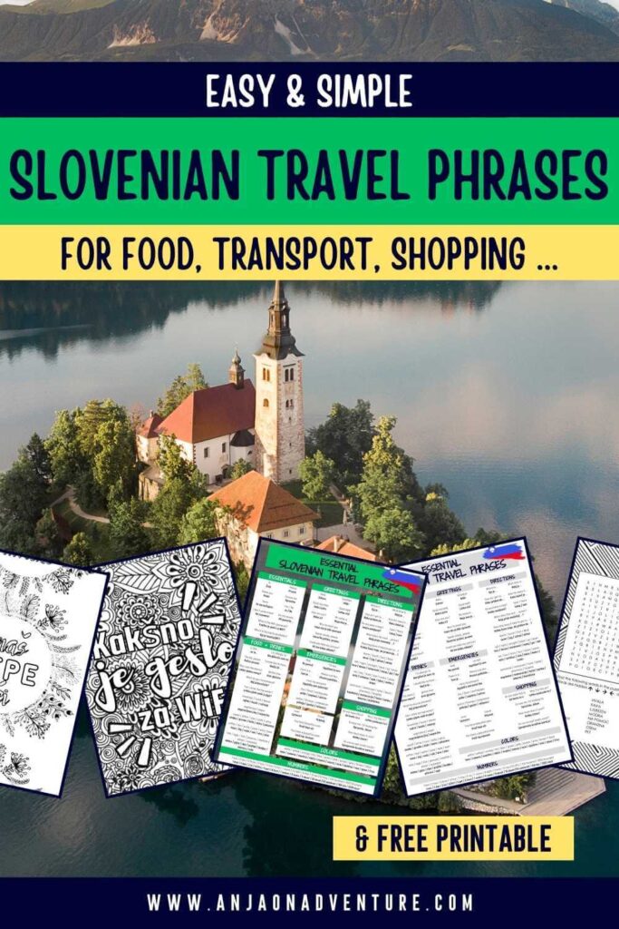 Visiting Slovenia? Check out this list of Slovenian travel words and learn Slovenian language basics for your trip to Slovenia. From how to say thank you in Slovenian, to phrases for ordering food and words for going around for easy navigation when in Slovenia. FREE DOWNLOAD and coloring pages.

Slovenia travel | Slovenia content| Slovenian travel phrases | Basics Slovenian words | Coloring page | Language coloring page

#traveljournal #bujo #howtosay #slovenianlanguage #travelphrases 