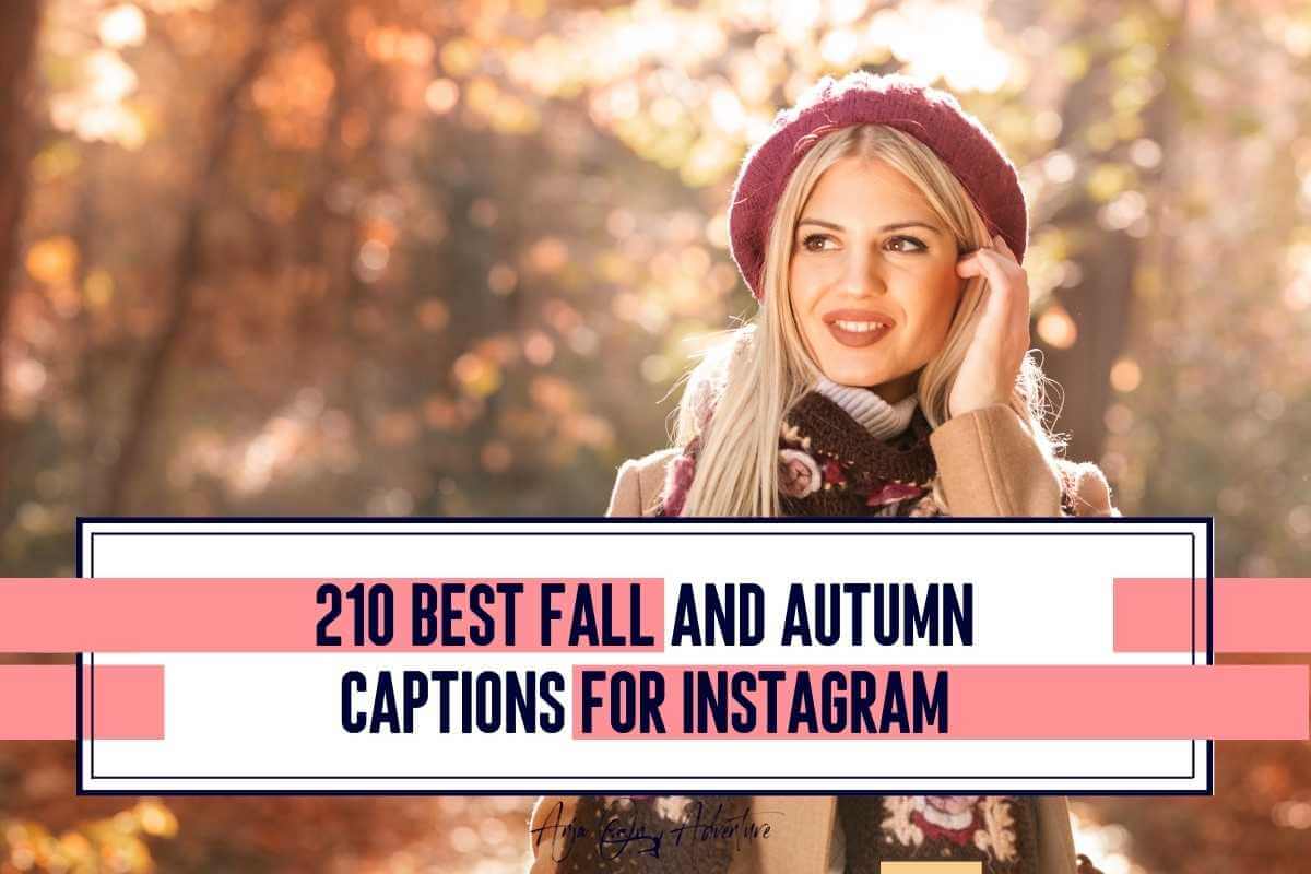 Funally Fall! Check out the best Fall and Autumn Instagram captions, quotes, lyrics, puns and jokes. Anja On Adventure shares the ultimate collection of funny Instagram captions, cute Instagram captions, short and sweet Instagram Captions, inspirational Instagram captions, with famous qoutes and lyrics inspired by falling leaves season. | Instagram caption | autumn travel | autumn quotes | autumn puns | autumn jokes #falltravel #travelinfall #fall #instagamcaption #caption