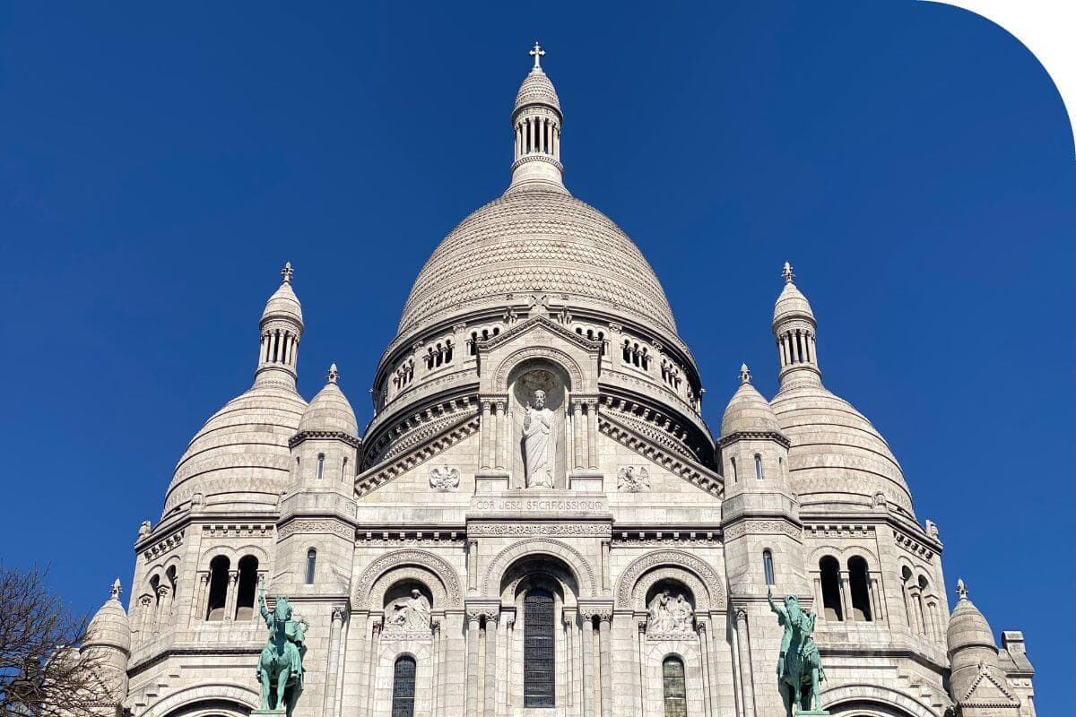 Sacré-Coeur church in Paris, France as one of the white churches and on the list of white places in the world to add to your travel bucket list