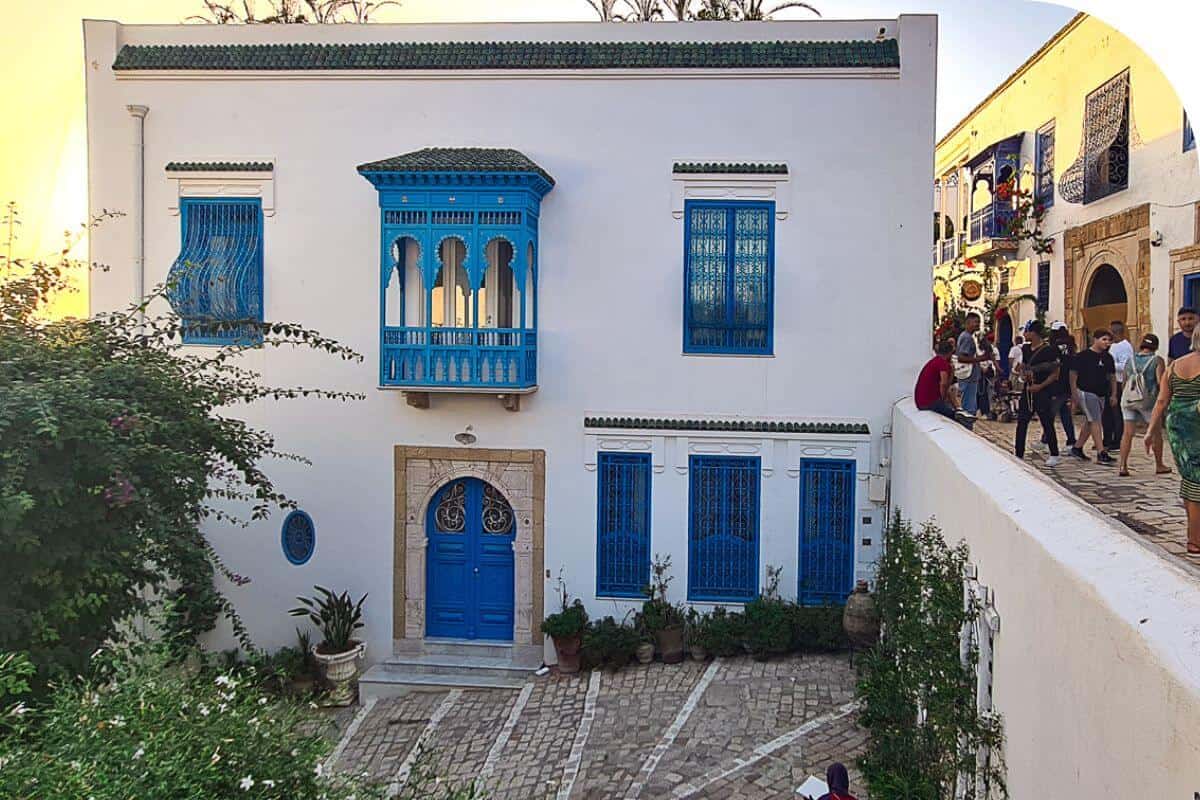Street in Sidi Bou Said, tunisia as a white place around the Wrold