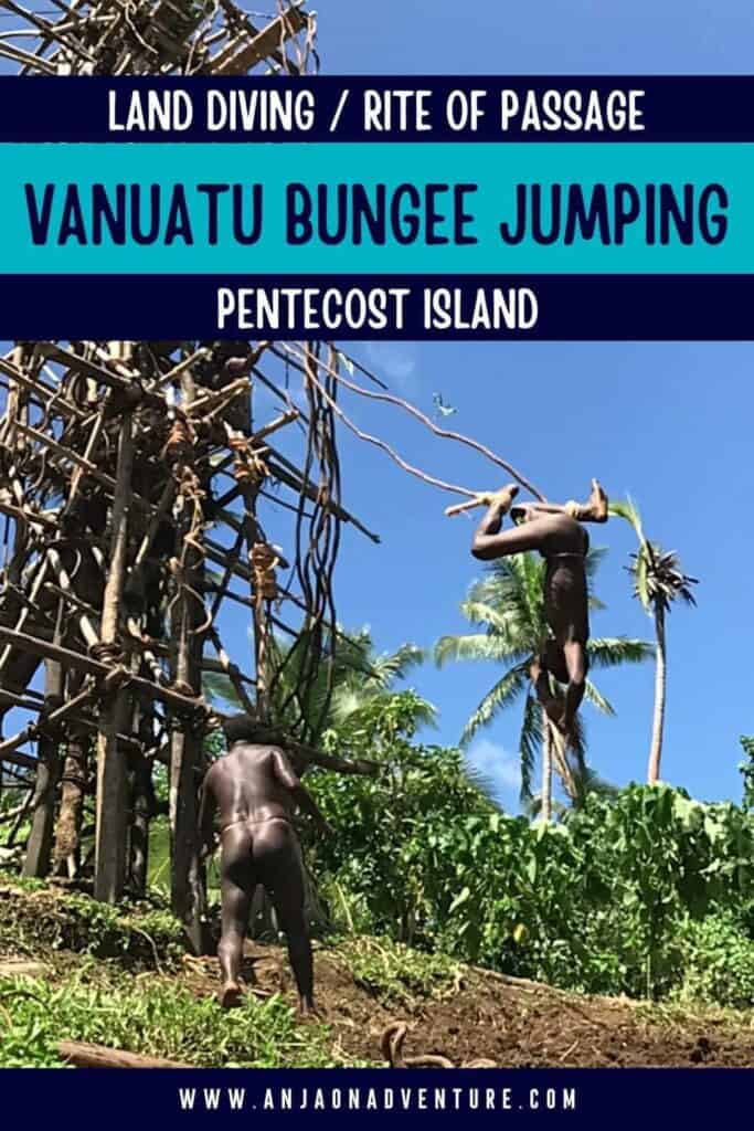 Learn all about Vanuatu bungee jumping ritual Nagol land diving Pentecost island tour and read an honest tour review of Anja On Adventure experience attending this rite of passage that inspired a modern version of Bungee jumping. Gol or Naghol is also an annual yam harvest ritual, performed in April, May and June. 

| Nagol land diving tour | Air Vanuatu | Pentecost island | Adventure tour | land diving

#tanna #yasur #portvila #pentecost #nagol #yam
