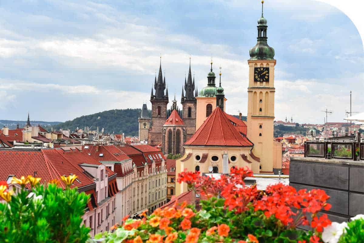 Prague portrayed as a red travel destination