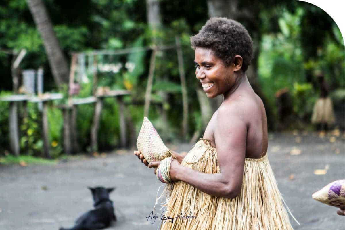 women at melanesian kastom tribe on Tanna island that I visited on my Vanuatu itinerary