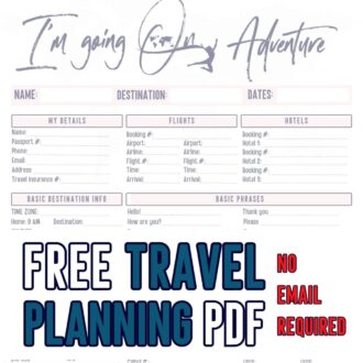 FREE printable travel planning form for your next trip